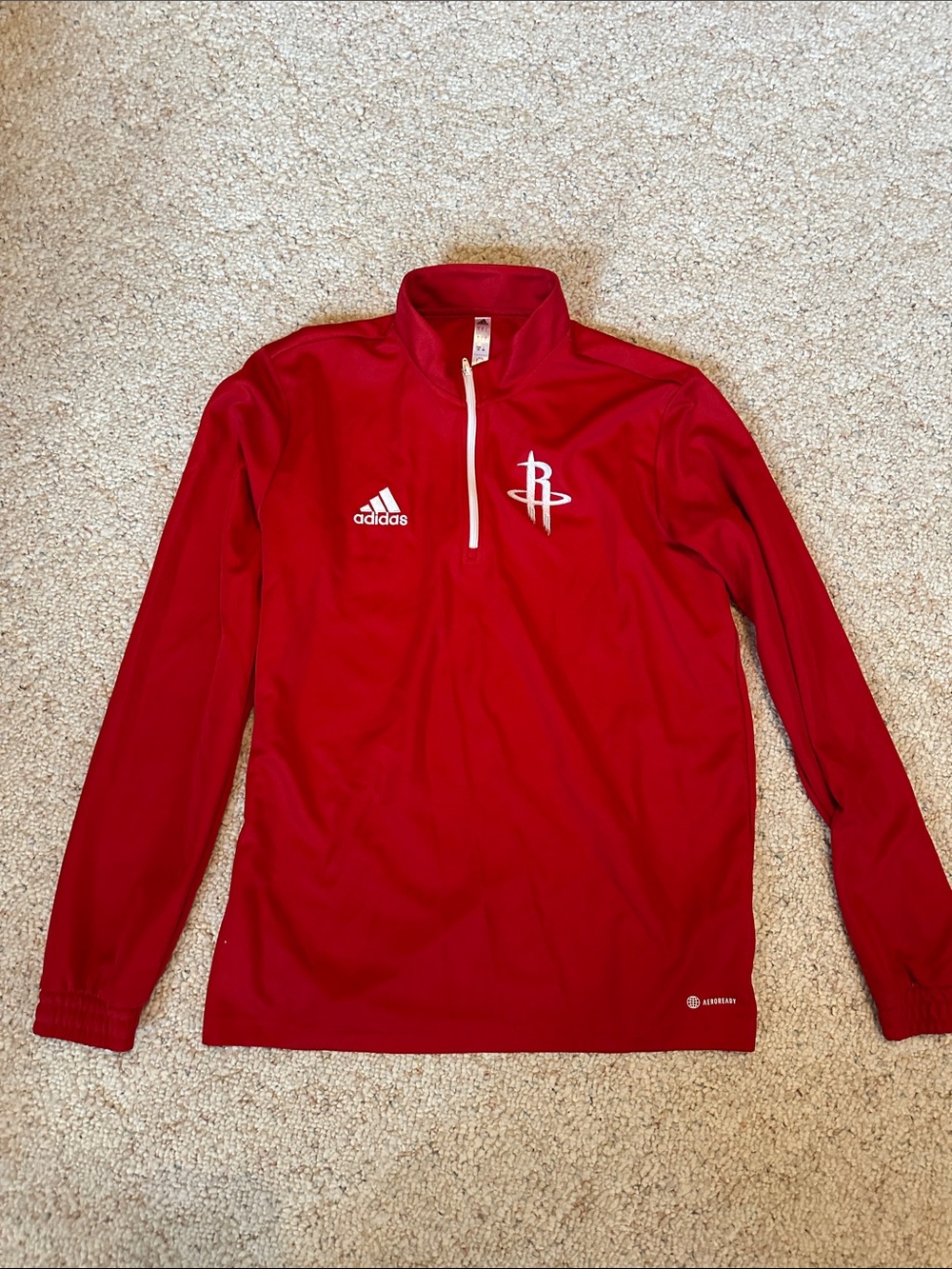 Vintage style adidas Red Houston Rockets Quarter-Zip Pullover Aueroready